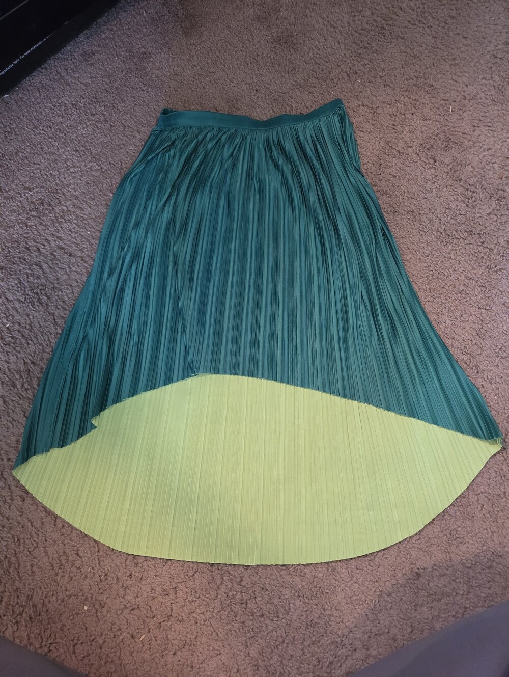 Xhilaration Two-Tone Green High-Low Pleated Skirt SIZE MEDIUM